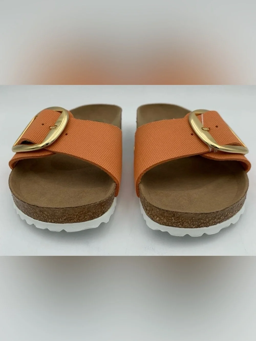 Birkenstock 💅 Madrid Papaya Big Buckle Textile Canvas Sandal Slide 40 Wmns 9 9.5 - Picture 4 of 6